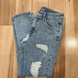 Women's High-Rise Distressed Mom Jeans